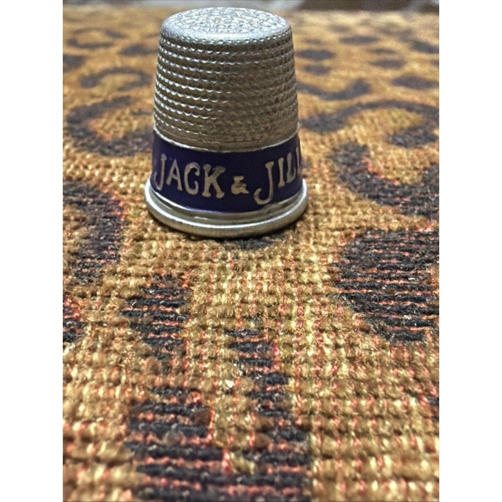 VTG 1930s 40s Jack & Jill Gelatin Advertising Thimble Aluminum Food Promo RARE
